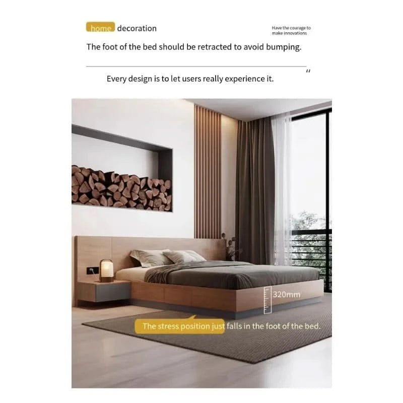Unique European Double Bed Platform Elegant Pretty Solid Wood Luxury Bed Bases Bedroom Modern Camas Queen Size Furniture Home