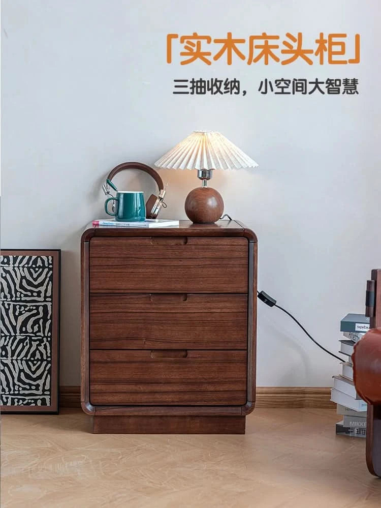 European Retro Nightstands Organizer Drawer Trendy Bedroom Hidden Storage Nightstands Bedsides Classic Mesa De Noche Furniture
