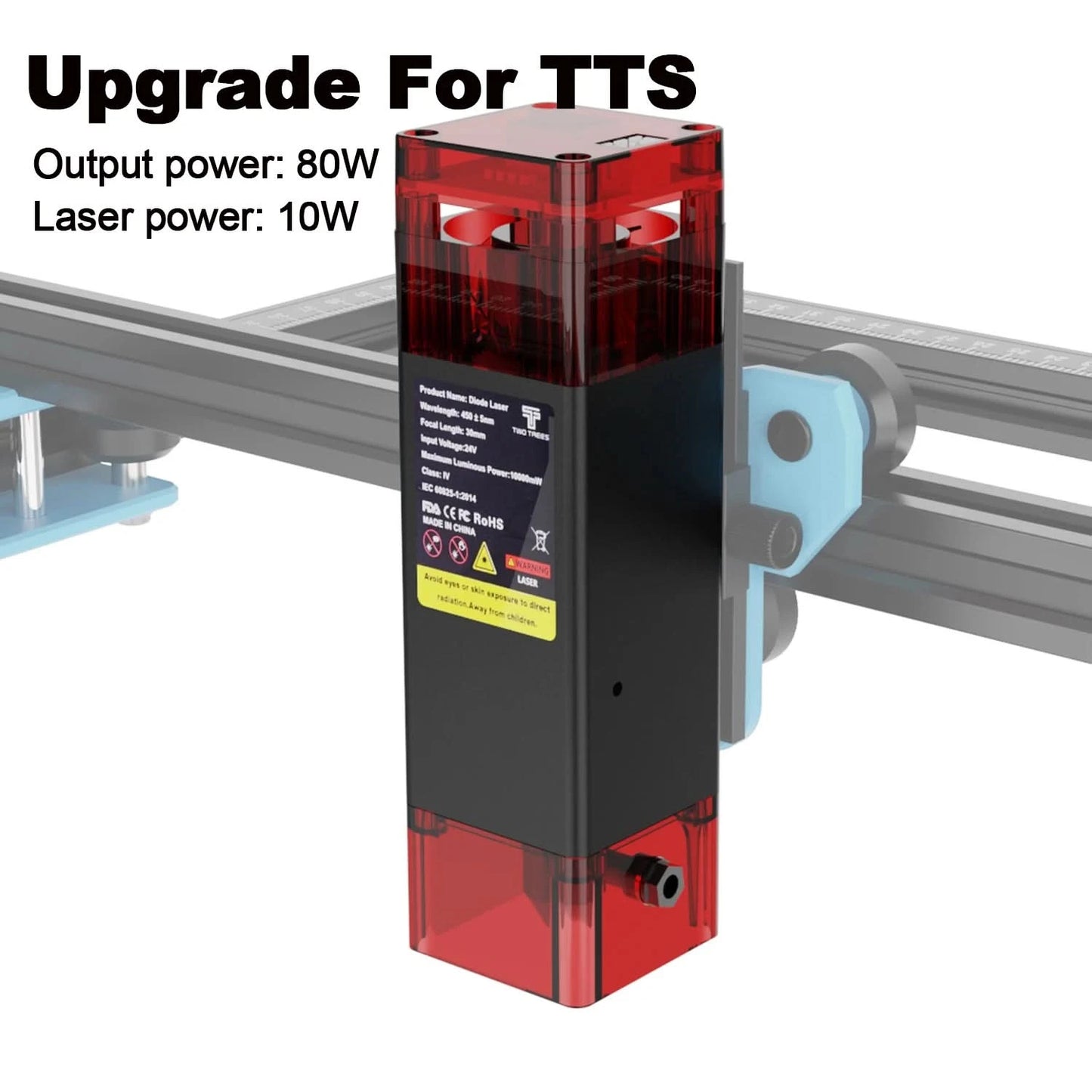 Twotrees 40W Laser Module 80W Laser Head 450nm Blue Laser for Laser Engraving and Laser Cutting Machine Engraver Wood Tools