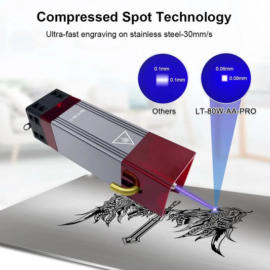 LASER TREE 10W TTL Luftunterstützungs-Blaulasermodul, hochpräziser CNC-Graveur für Holz/MDF/schwarzes Acryl Holzwerkzeuge