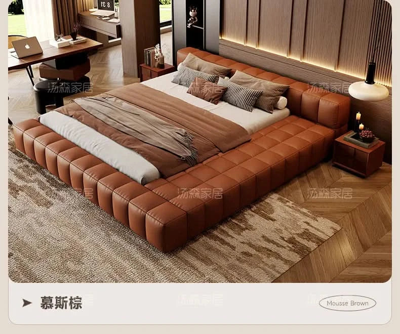 Double bedroom beds full size bed frame bedroom furniture Home 150x200 180x200 cm Luxury modern leather wedding bed 2 people