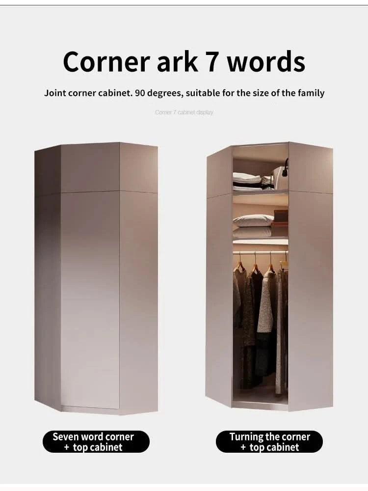 Sliding Door WardrobeNordic Modern Home Furniture Bedroom Desk Dresser In One Combination Light Luxury Corner Wardrobe furniture