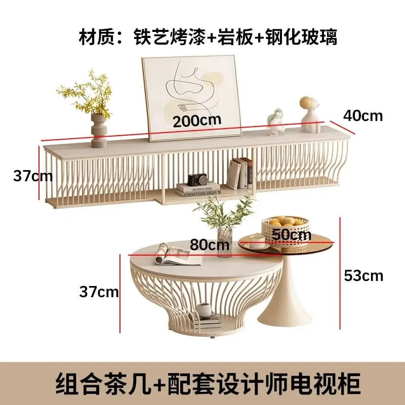 French Glass Top Coffee Table Round Glamour Modern Aesthetic Coffee Table Beauty Nordic Mesa De Centro Living Room Furniture