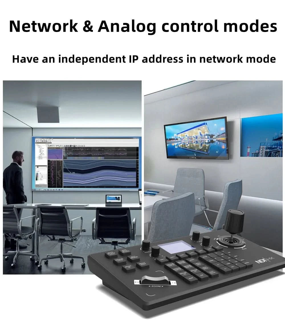 HCSTVCON NDI Joystick Controller Keyboard 3D Controller Video Conference Church Live Streaming PTZ Camera Control 255 Presets
