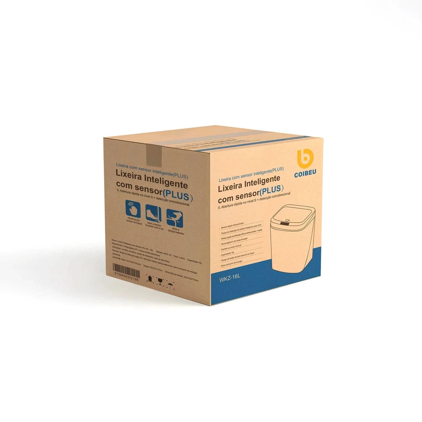 Lata de lixo sensor de toque automático lata lata de lixo plástico cozinha latas sala estar capacidade do agregado familiar