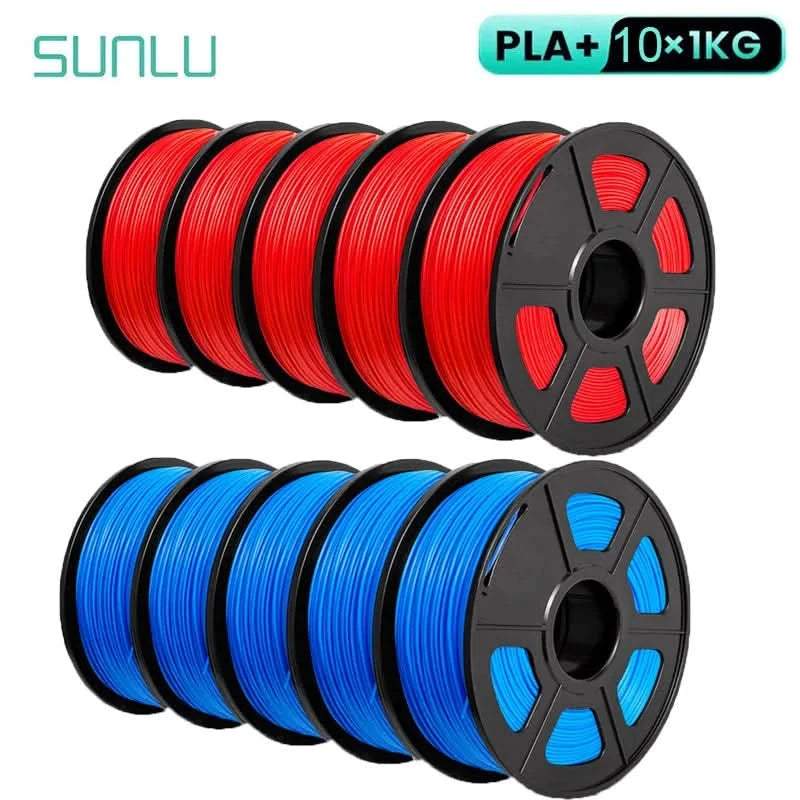 SUNLU 10KG 3D Filament PLA/PLA PLUS/PETG/Easy ABS Filamnet 1.75mm 10Roll 1KG Neatly Wound 3D Printer Filament for 3D Printer