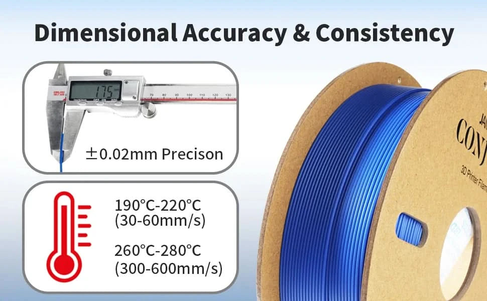 Conjure Filament PLA+ 1.75mm Dimensional Accuracy Low Shrinkage For 3D Printers