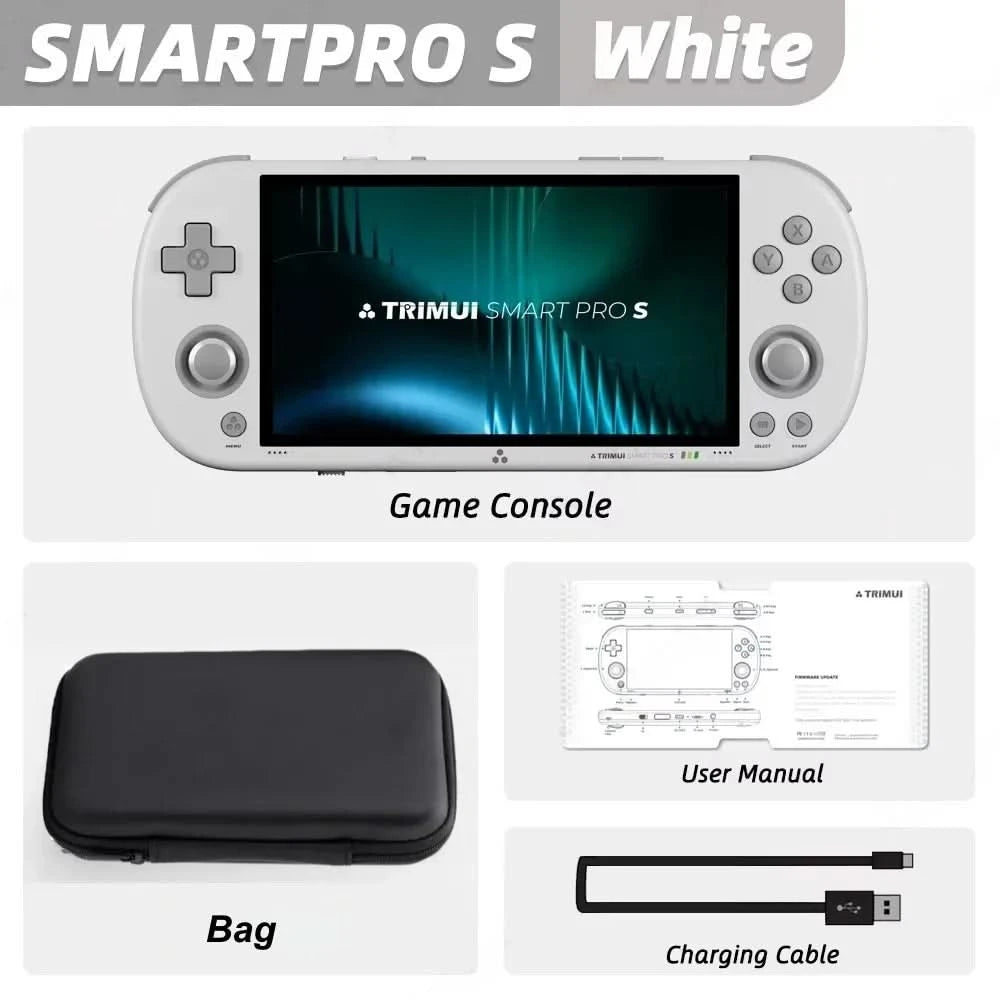 Trimui Smart Pro S Retro Handheld Game Console 4.96'' IPS Screen Linux System Joystick RGB Lighting Video Game Smartpros Gifts