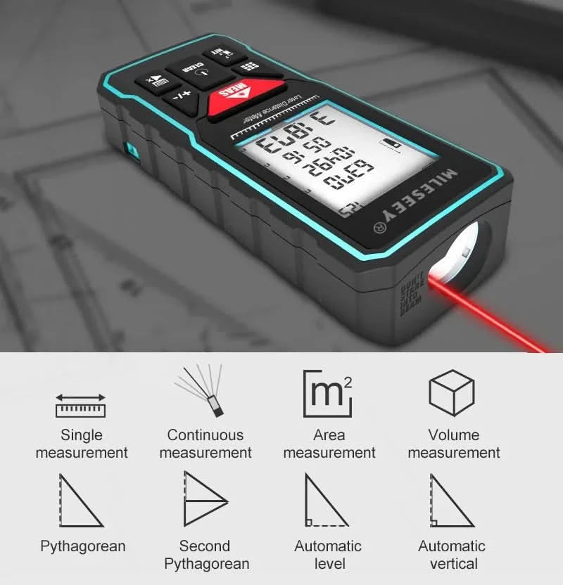 MILESEEY Laser Distance Meter X5 40M 60M 80M 100M High Precision Laser Tape Measure,Multiple Measurement Electronic Ruler