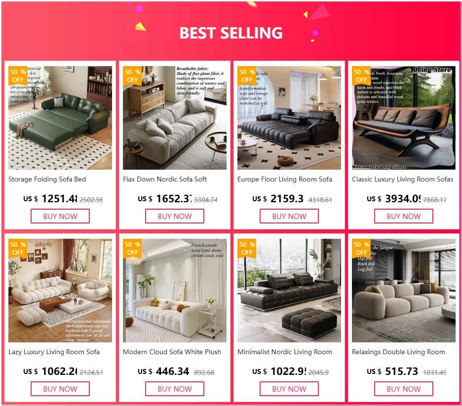 Floor Double Living Room Sofas Armrest Comfortable Romantic Design Sofa Luxury Puff Meuble De Salon Furniture Accessories