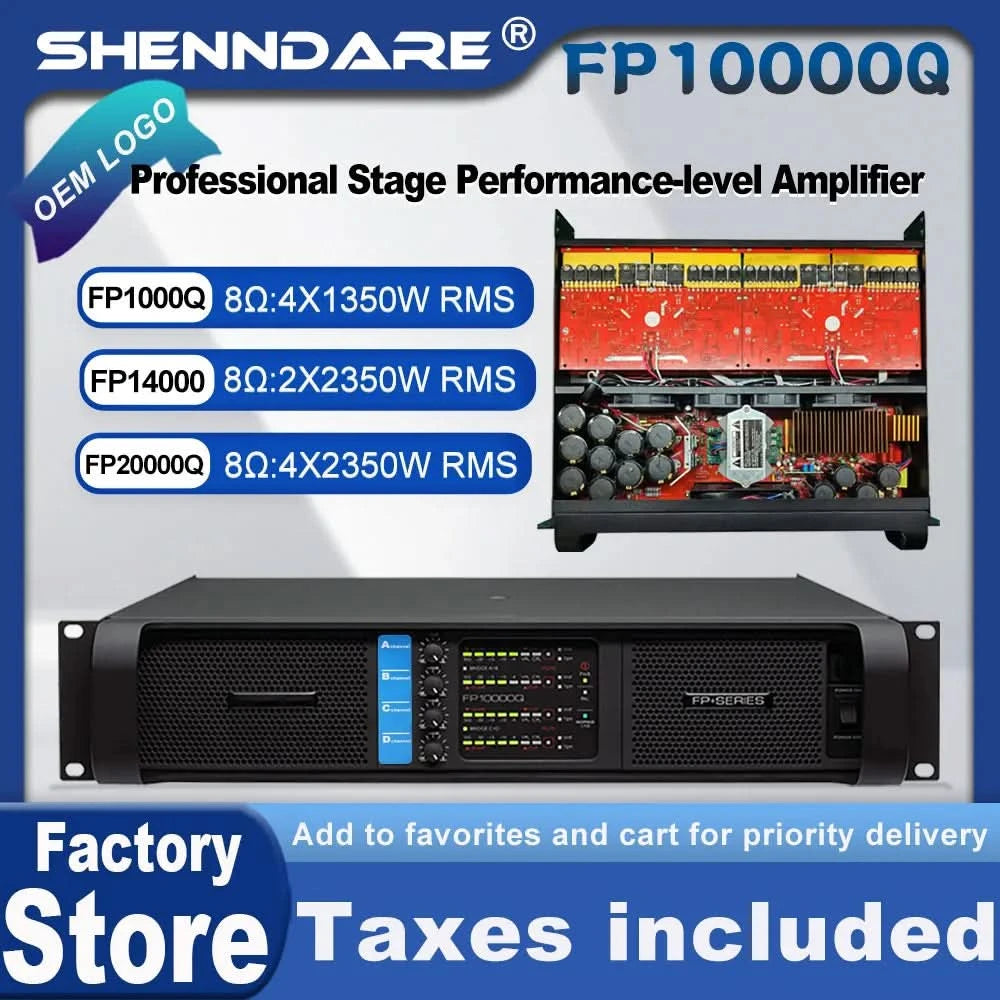 Original brand LOGO FP10000Q Professional Digital Power Amplifier 1x1350W 8OHM High Power Subwoofer Amplifier Line Array Speaker