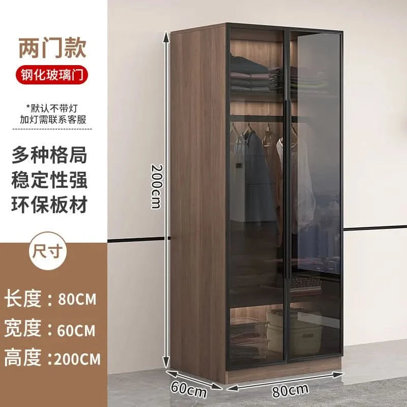 Glass light luxury corner cloakroom wardrobe Double clothes closet cabinets and wardrobes Cabinet dressing clothe home furniture