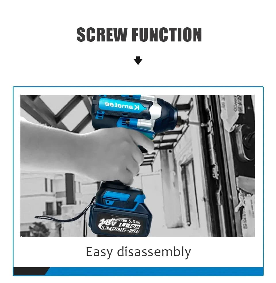 【1800N.m】Kamolee DTW700 Electric Impact Wrench 1800 N.m High Torque 1/2 Inch Automobile maintenance