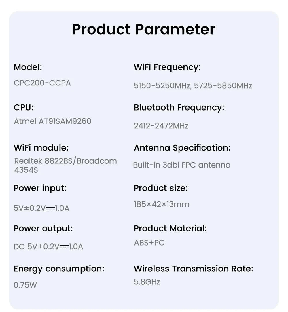 Wireless CarPlay Dongle for Android Car Wireless Android Auto Carlinkit Car Play iOS Mirror Screen Mirrorlink USB Adapter CCPA