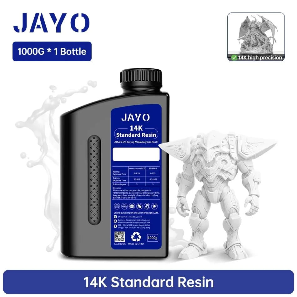 JAYO UV Resin ABS Like/Standard/Plant based/Nylon Like/Water-Wash 1KG 405nm Liquid Rapid UV Curing For LCD 3D Printing Material