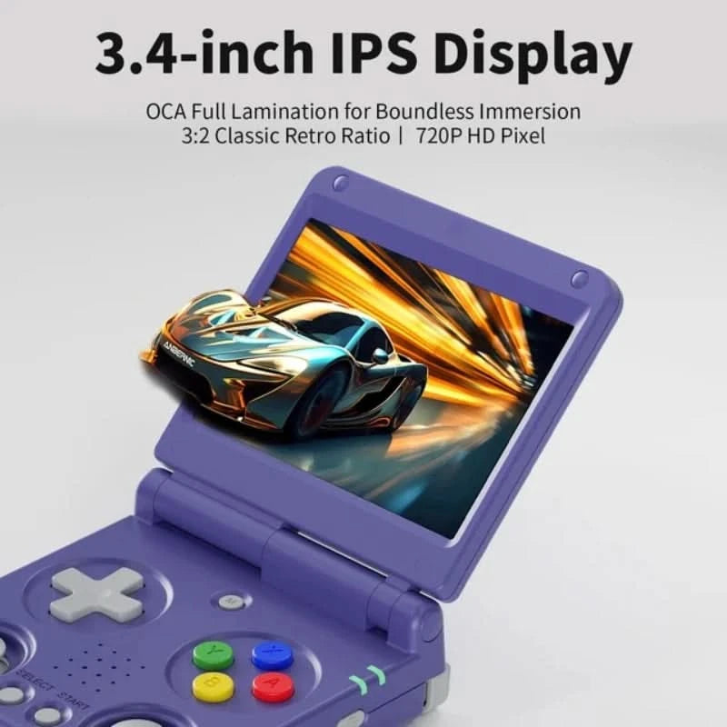 ANBERNIC RG34XXSP Flip Handheld Console 3.4'' IPS Screen Linux 64-bit H700 Supports 5G WIFI Video Game Consoles  256G PSP Games