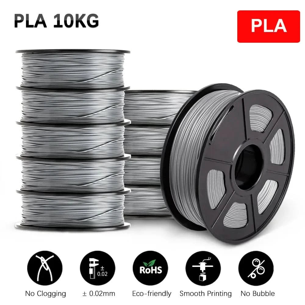 SUNLU 10KG 3D Filament PLA/PLA PLUS/PETG/Easy ABS Filamnet 1.75mm 10Roll 1KG Neatly Wound 3D Printer Filament for 3D Printer