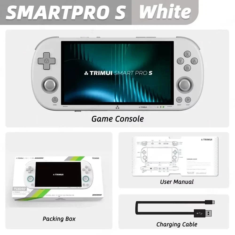 Trimui Smart Pro S Retro Handheld Game Console 4.96'' IPS Screen Linux System Joystick RGB Lighting Video Game Smartpros Gifts