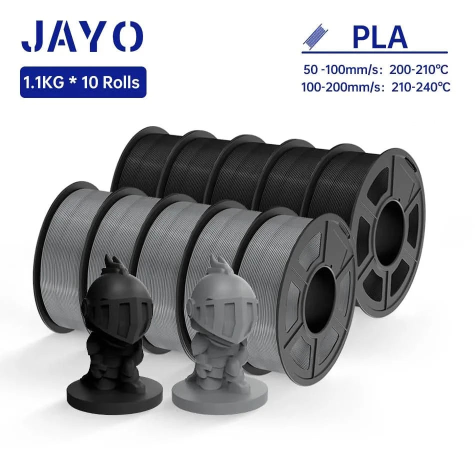 JAYO PLA / ABS / PETG / Silk / ASA /TPU /PLA+ Filament 10 Rolls 3D Printer Filament 1.75MM 0.65/1/1.1KG Neatly Wound 3D Filament
