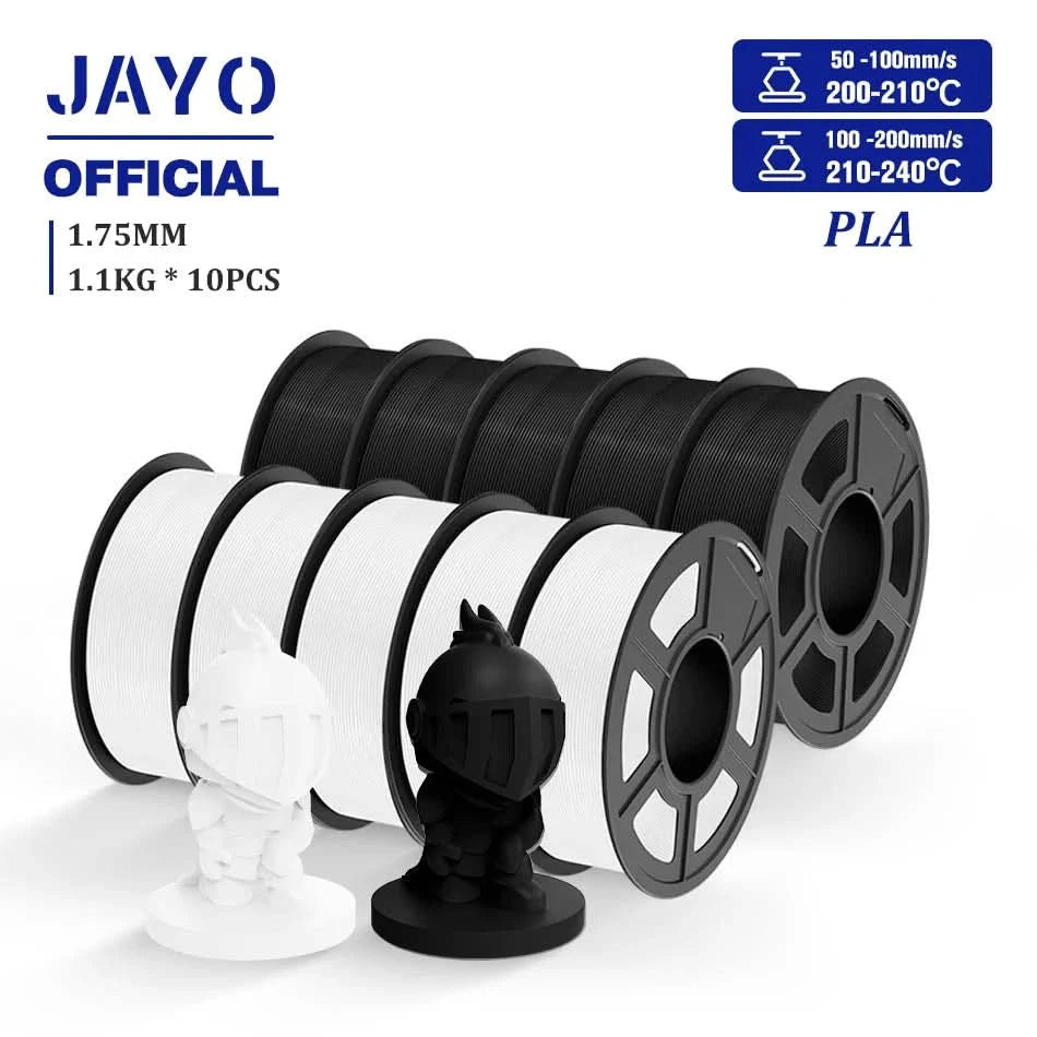 JAYO PLA Filament 1.75MM 10Rolls/set PLA 3D Printer Filament Multicolor For FDM 3D Printers Neatly Wound 3D Printing Materials