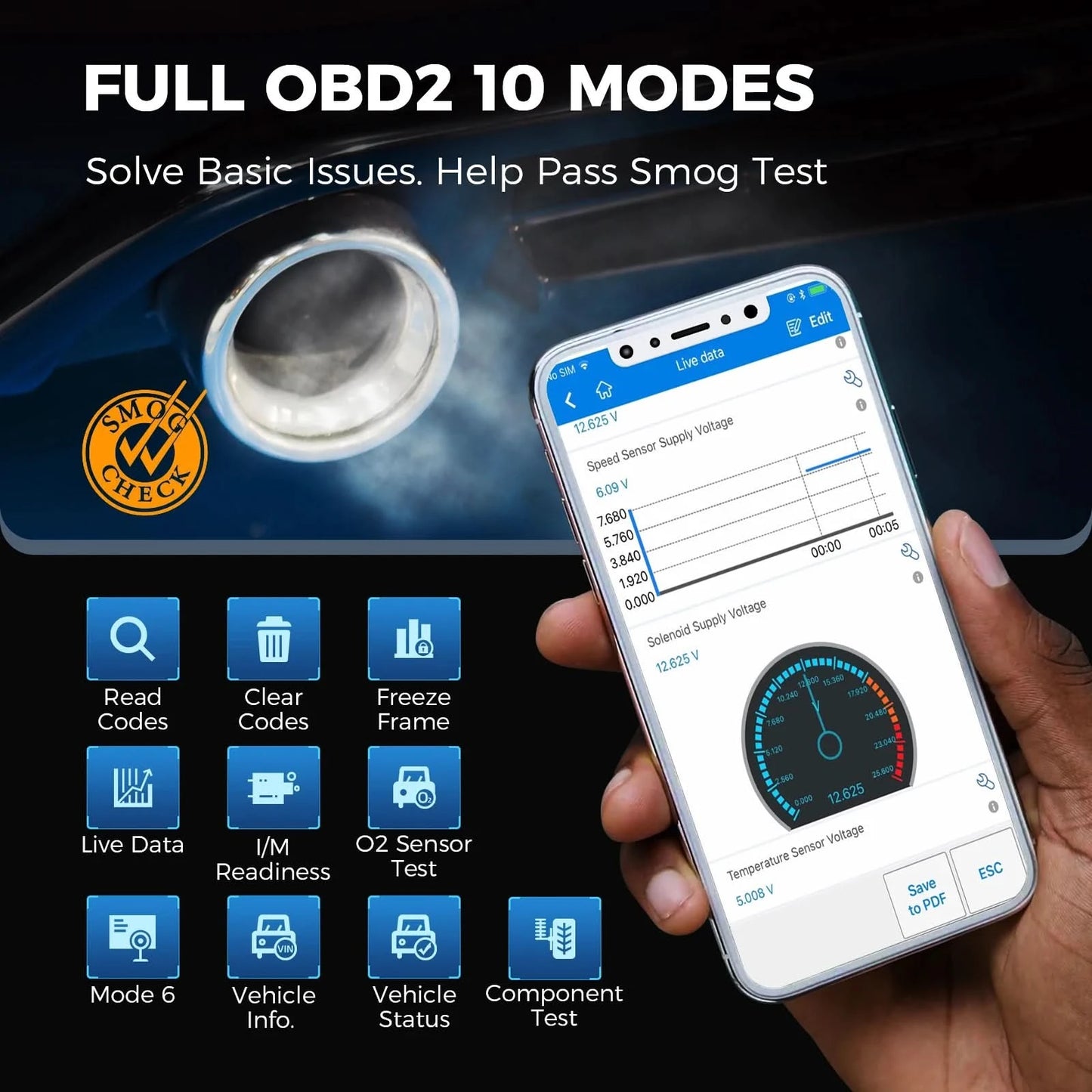 AUTEL MaxiAP AP200 Bluetooth OBD2-Scanner, Diagnosegerät für alle Systeme, TPMS-Codeleser, EPB-Tool