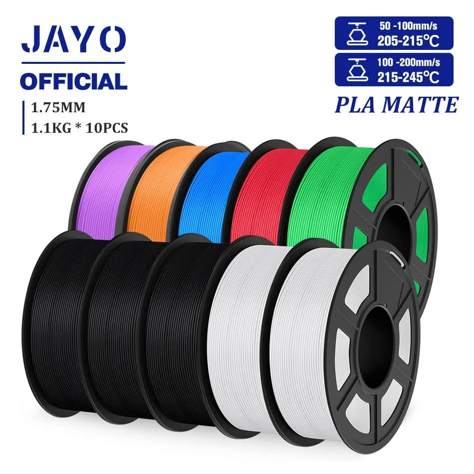 JAYO 3D Filament 1.75mm PLA / PLA Plus / PLA Meta/ Silk PLA+/PLA Matte 3D Prnter Filament 1.1KG For FDM Multicolor Set 10Rolls