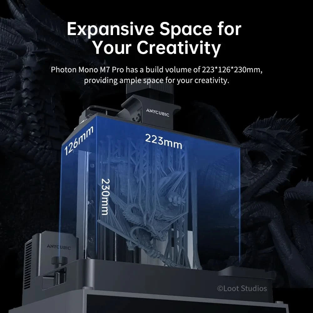 ANYCUBIC Photon Mono M7 Pro 14K Speed Up to 170mm/h Mono MSLA 3D Printer 10.1'' LCD Resin 3D Printer Size223*126*230m