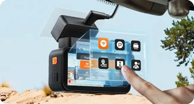 WOLFBOX X5 3 Channel 4K Dash Cam STARVIS 2 IMX678 4K+2.5K Front and Rear Inside Triple Car Camera 5.8GHz WiFi Mirror Car DVR