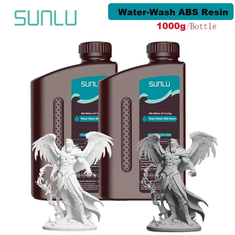 SUNLU 2KG Water Washable / Water Washable ABS Resin Resin 1000G/Bottle 405nm Rapid UV-Curing Photopolymer Resin For LCD 3D Print