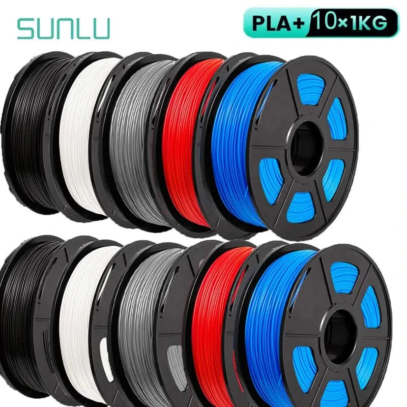 SUNLU 10KG 3D Filament PLA/PLA PLUS/PETG/Easy ABS Filamnet 1.75mm 10Roll 1KG Neatly Wound 3D Printer Filament for 3D Printer