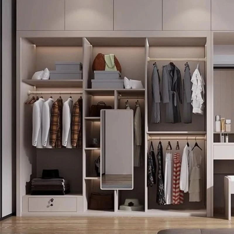 Light luxury sliding door clothes closet simple moder household bedroom wardrobe large storage armoire de rangement Furniture
