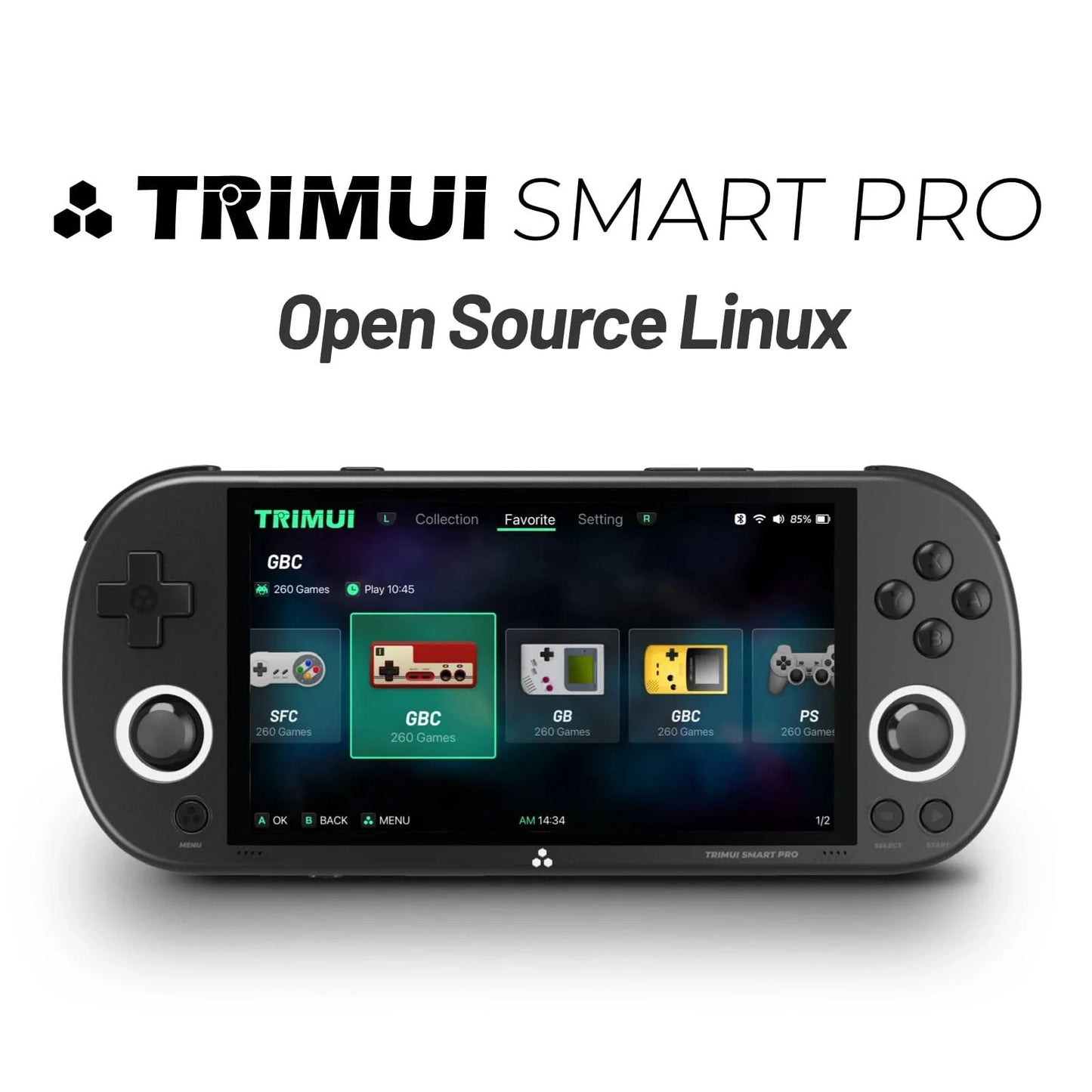Trimui Smart Pro Handheld Game Console Linux System 4.96''IPS ScreenJoystick RGB Lighting Smartpro Retro Video Game Player Gift