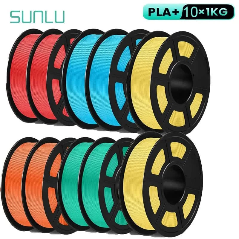 SUNLU 10KG 3D Filament PLA/PLA PLUS/PETG/Easy ABS Filamnet 1.75mm 10Roll 1KG Neatly Wound 3D Printer Filament for 3D Printer