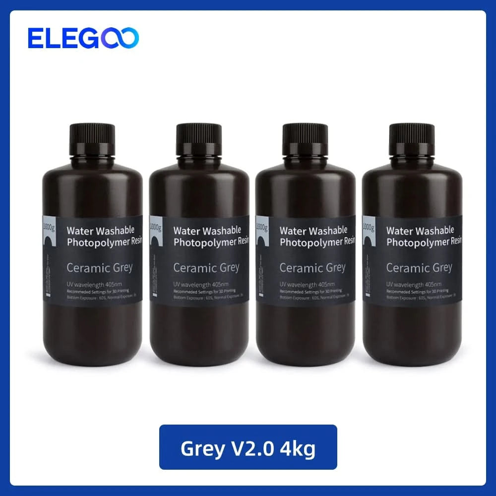 ELEGOO Water Washable 3D Printer Resin LCD UV-Curing Resin 405nm Standard Photopolymer Resin for LCD 3D Printing 1000g 8 Colors
