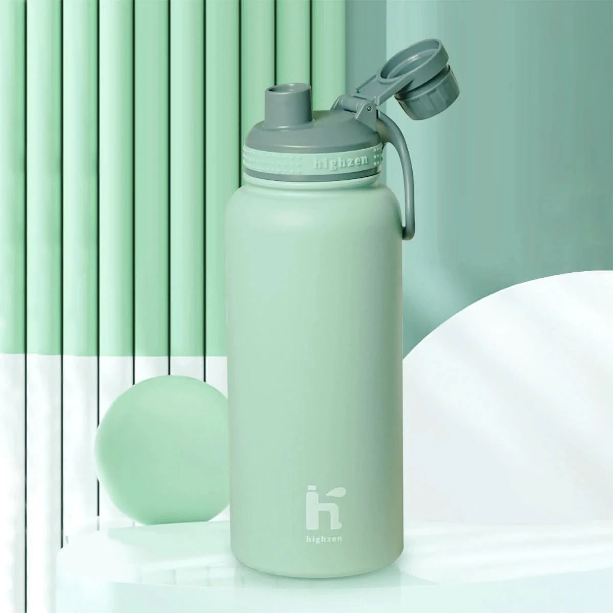 Stainless Steel Vacuum Insulated Fitness Water Thermos with 1000ML Handle