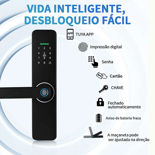 Aus Brasilien Tuya WLAN digital elektronisches Türschloss App Fernentriegelung Fingerabdruck-Türschloss für Haus Wohnung