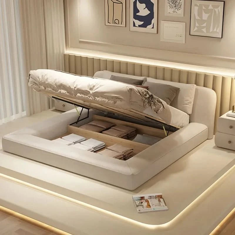 Queen Size Marriage Bed Modern Minimalist Multifunctional Bedroom Bed Storage Space Camas De Casal De Luxo Home Furniture