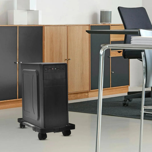 Pc Stand for Desktop Tower Computer with 4 Smooth Casters Movable Under Desk Floor Use Strong Stable Structure Polished Edges