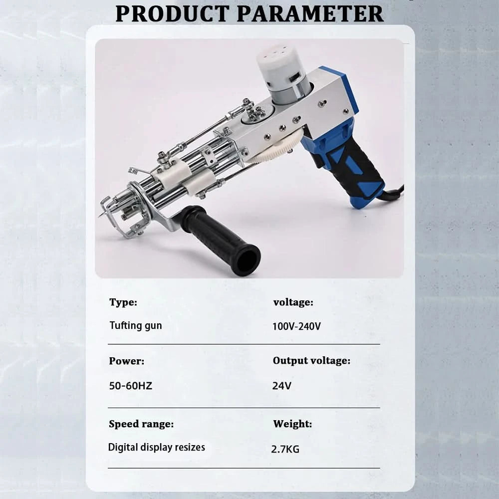 2 in 1 Tufting Gun Set Electric Touffing Pistol,7 – 21mm Tufting Pisto, with Wool Yarn and Tufting Canvas,Trimmer for Beginners