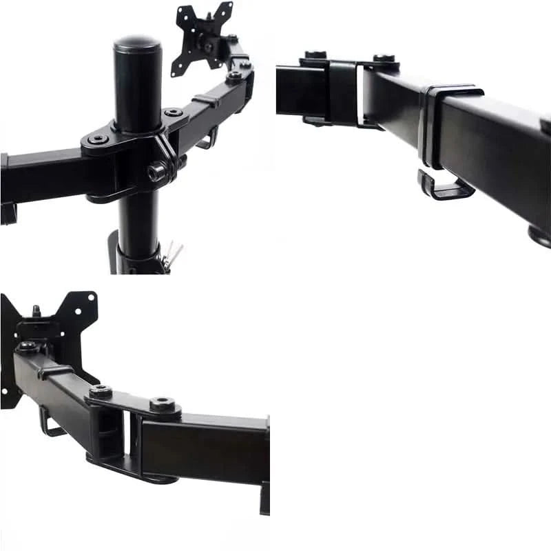 D-MOUNT MS02 9.9kg each head Full Motion 360 rotate Dual 10"-27" Monitor desktop holder stand long Mount Arm clamp and grommet