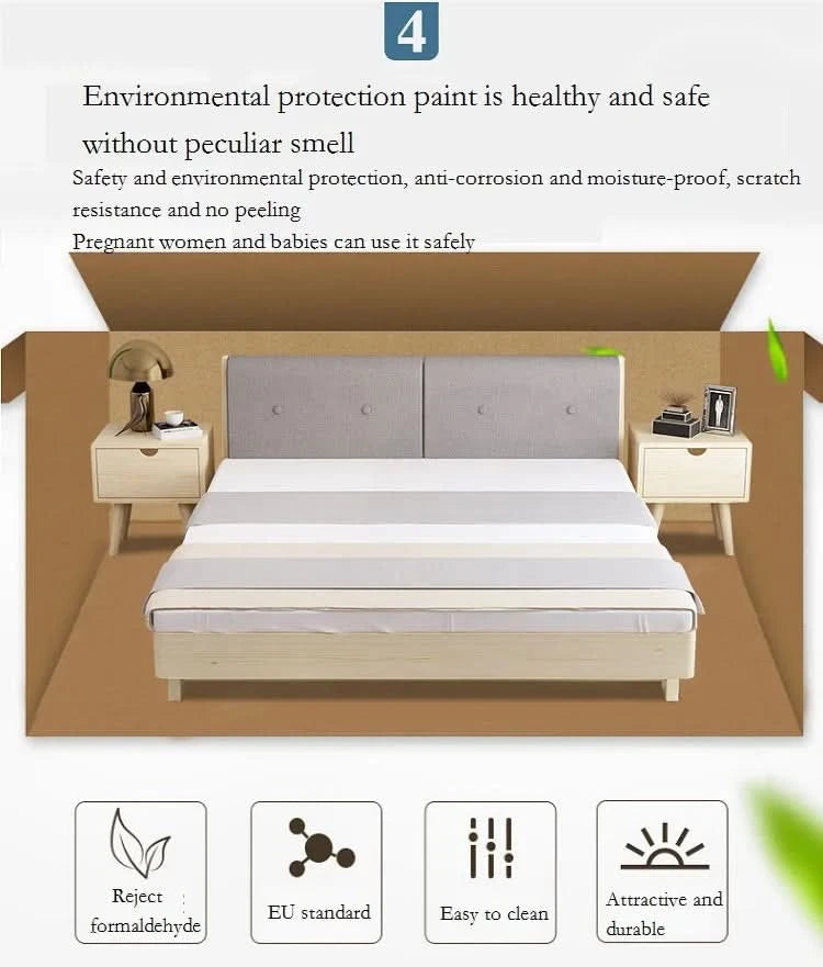 Modern Simple Small Family Master Bedroom Room Rental House Solid Wood Bed