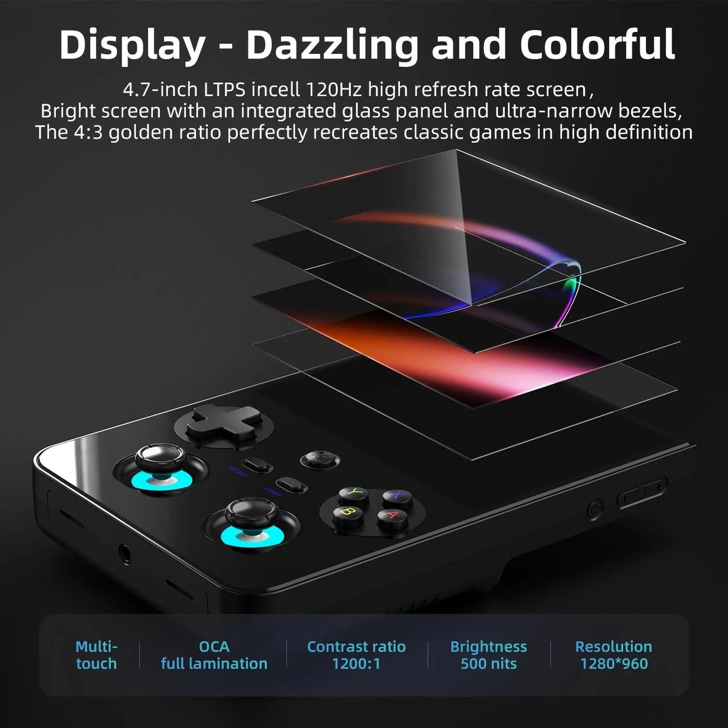 ANBERNIC RG477V Handheld Game Console Android 14 Video Player 4.7" LTPS In-Cell DSP Sound Effect Support AI RixelHK 1080p-DP ps2
