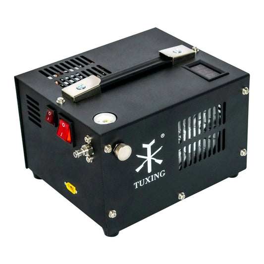 TUXING TXES061 4500Psi PCP Air Compressor 300Bar High Pressure PCP Compressor with 12V Transformer for Airgun Rifle Diving Tank