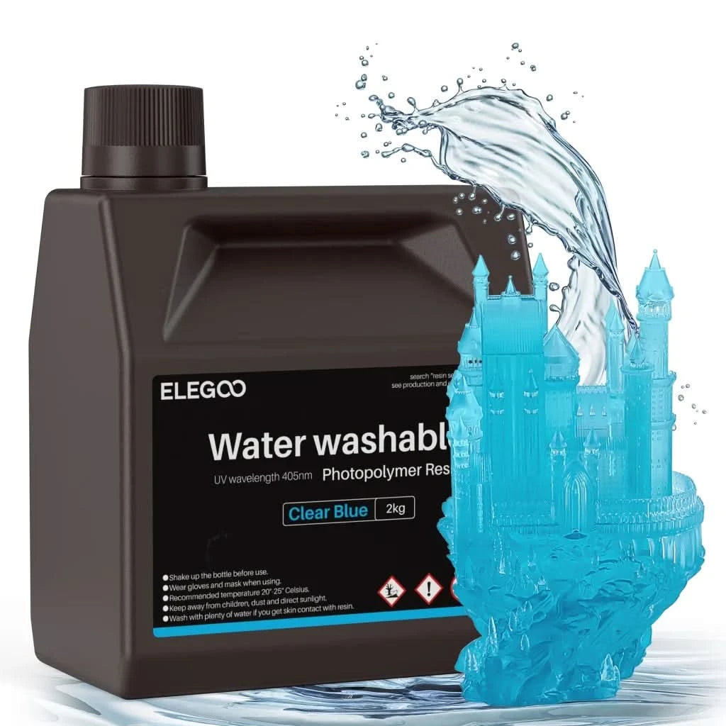 ELEGOO Water Washable 3D Printer Resin LCD UV-Curing Resin 405nm Standard Photopolymer Resin for LCD 3D Printing 1000g 8 Colors