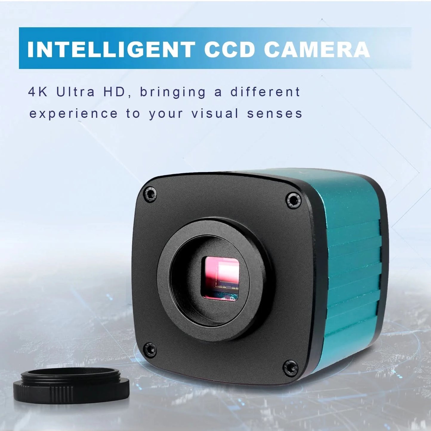 1080P 4K HD Industriemikroskop Digitalkamera über USB-C Messung 215X/180X/130X C-Mount-Objektiv für PCB-Löten, ohne Basis