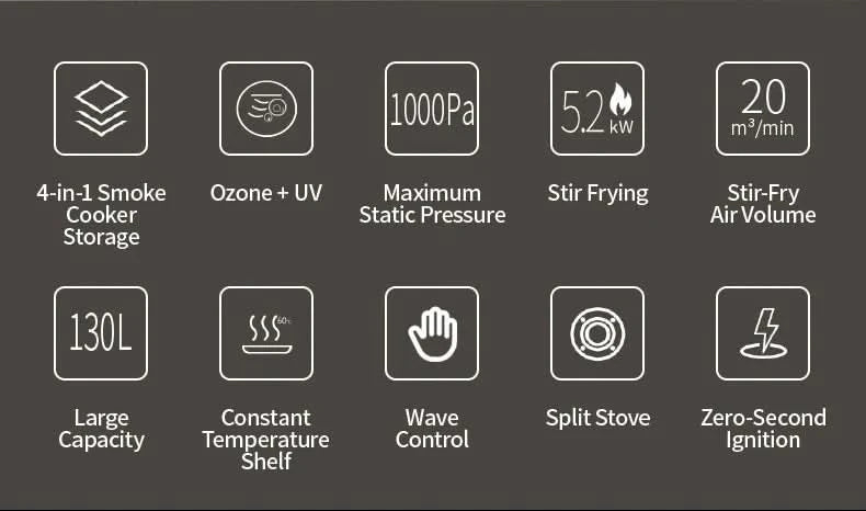 Hot Selling 3-in-1 Smart Home Integrated Stove Glass Cooker With Smoke Extractor Cleaning Cabinet For Gas/Electric Household Use