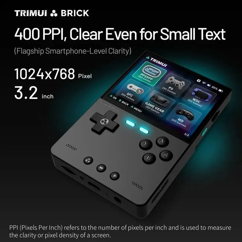 TRIMUI BRICK Handheld Game Console Portable Retro Video Player Game Console Linux System 3000mAh Long-life Battery LED Boy Gifts