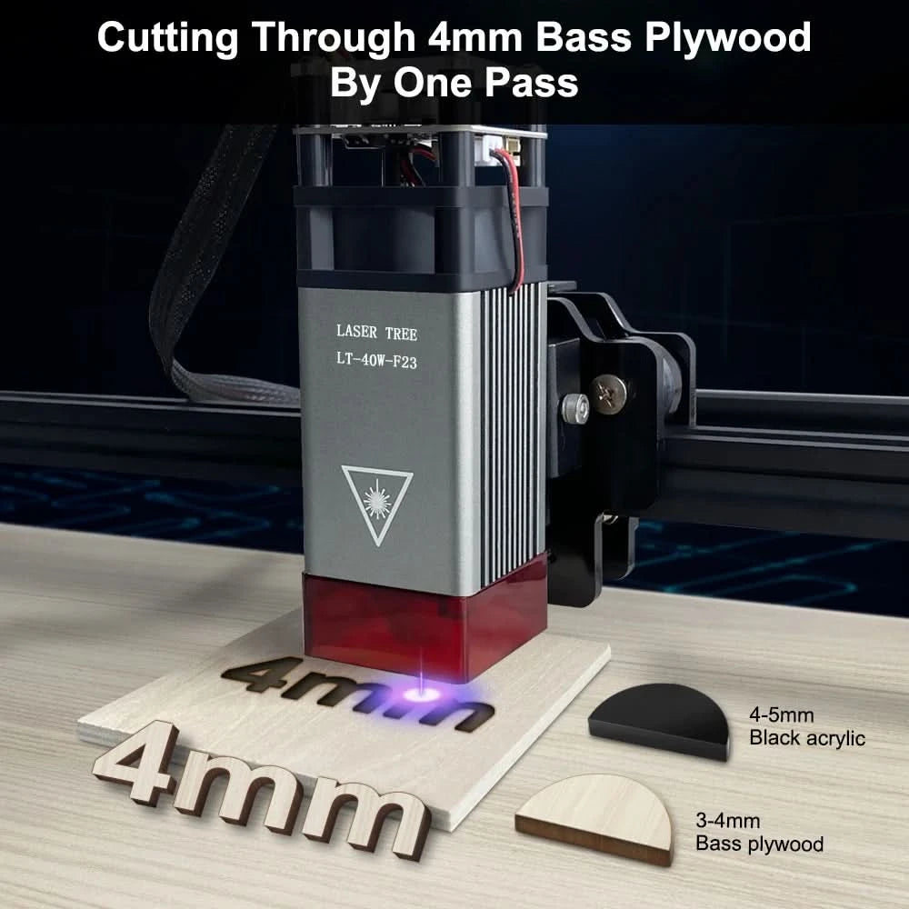 LASER TREE Laser Module 4W 5W 10W Optical Power with Air Assist Laser Head 450nm TTL Blue Light Engraver Cutting Wood DIY Tools