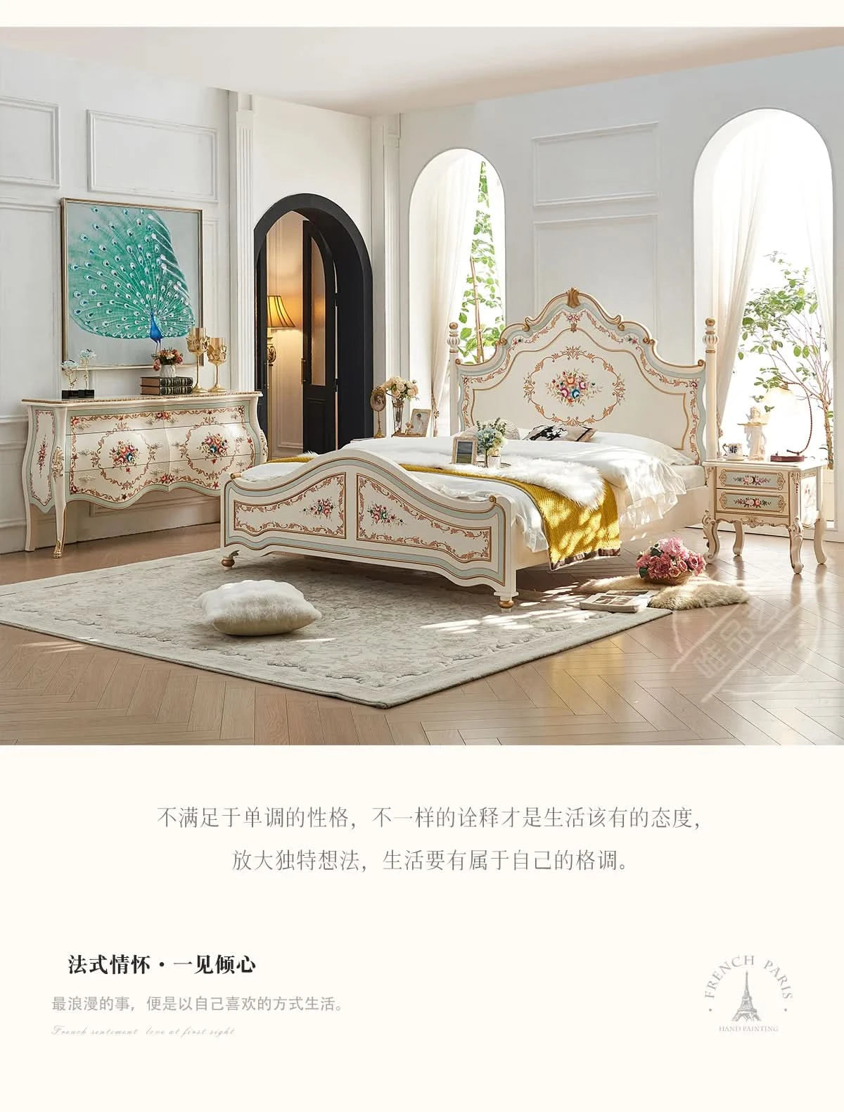 Modern Frame Bed Double King Size Bedroom Beauty European Sleeping Bed Platform Girls Letto Matrimoniale Lounge Suite Furniture
