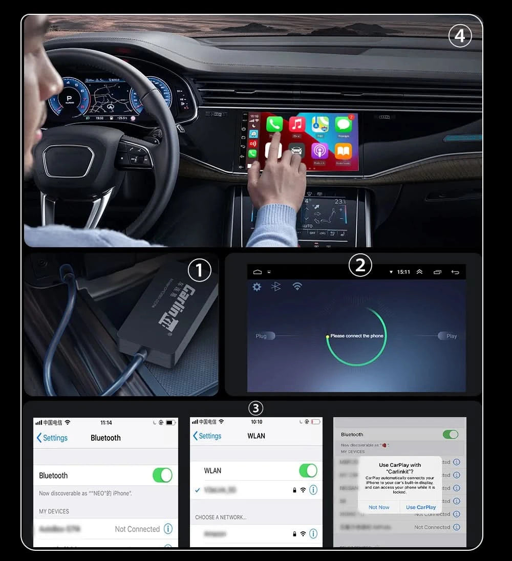 Wireless CarPlay Dongle for Android Car Wireless Android Auto Carlinkit Car Play iOS Mirror Screen Mirrorlink USB Adapter CCPA